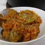 あさりのトマトチーズリゾット【サービングポットで作る】