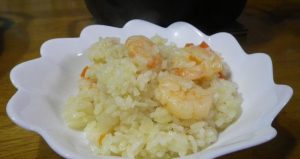 エビピラフ【サーピングポットで炊いちゃった】